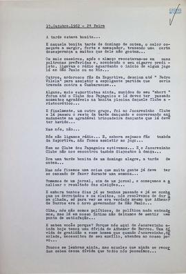 Crônica | 15 de outubro de 1962