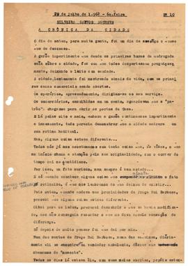 Crônica Nº 10 | 20 de julho de 1962 (1ª versão)