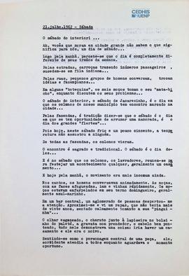 Crônica | 21 de julho de 1962