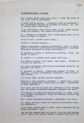 Crônica | 12 de novembro de 1962
