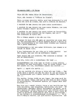 Crônica | 09 de agosto de 1962