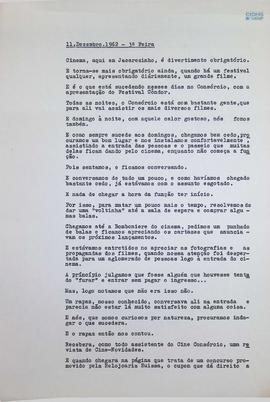 Crônica | 11 de dezembro de 1962