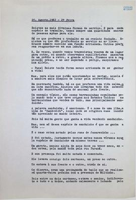Crônica | 20 de agosto de 1962