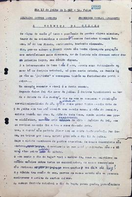Crônica | 12 de julho de 1962