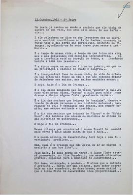 Crônica | 12 de outubro de 1962