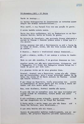 Crônica | 10 de dezembro de 1962